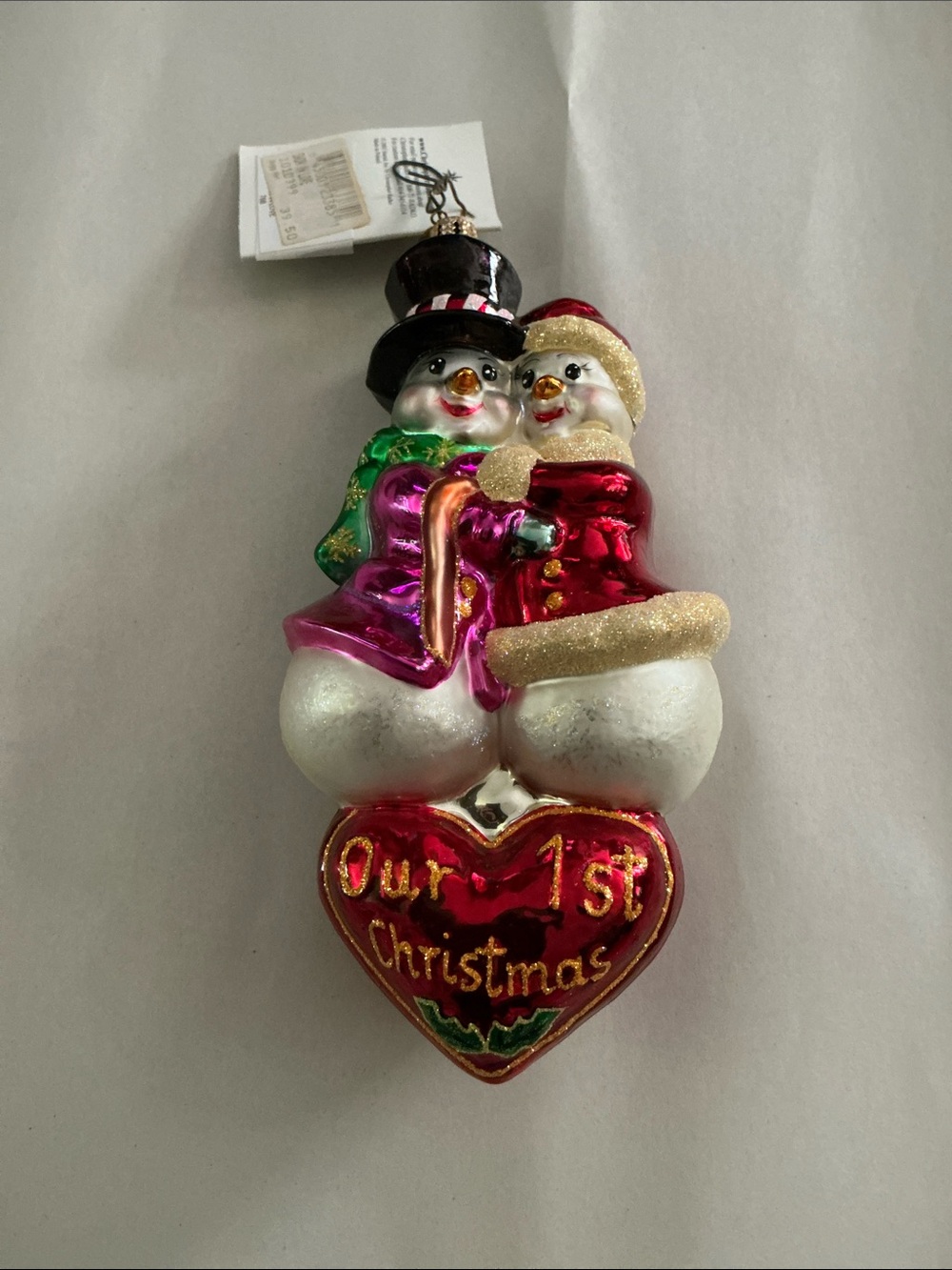 Vintage Christopher Radko Glass Christmas Ornament Our 1st Christmas